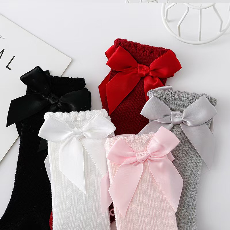 Red Bow Tie Knee High Tube Soc - Anti Blister Sock ulasan dan harga
