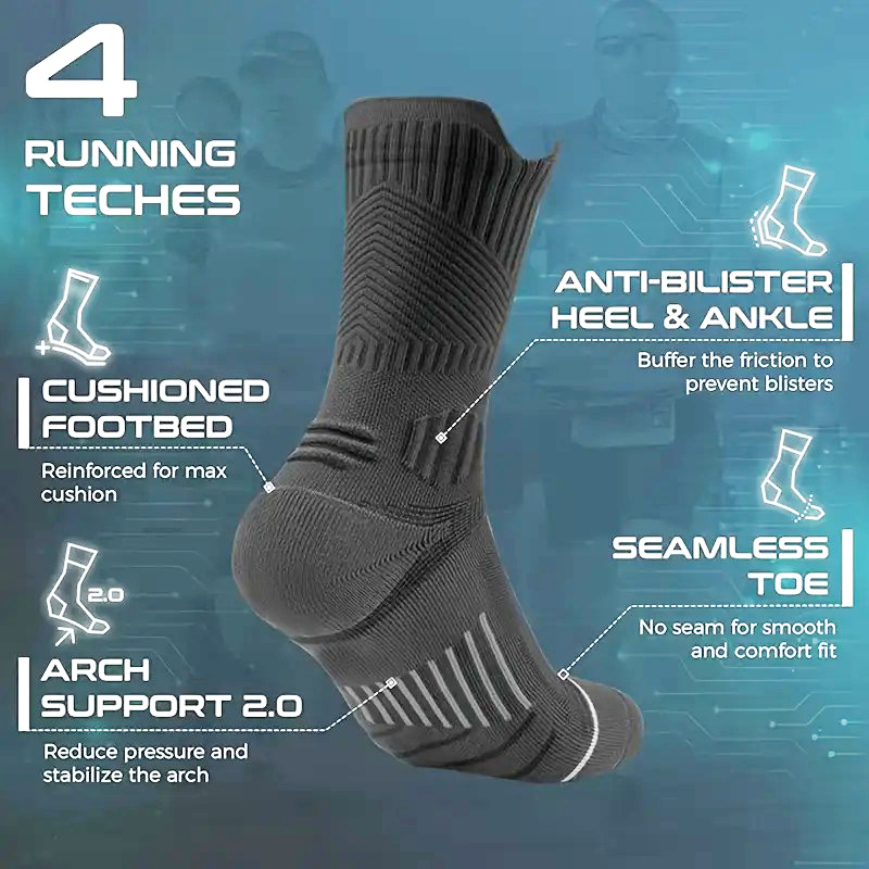 1/5 Pair Men Towel Bottom Bask - Anti Blister Sock ulasan dan harga